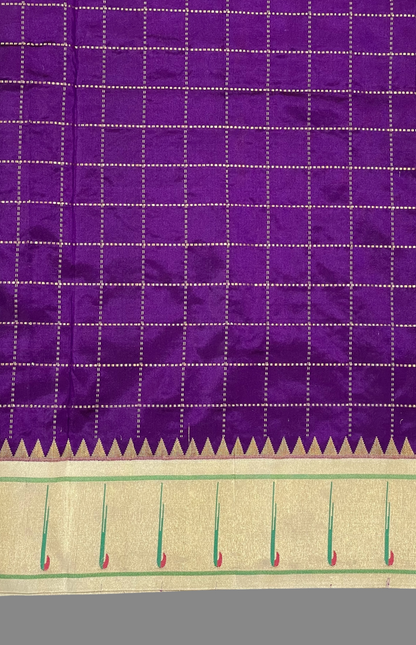 Pure Paithani Dark Magenta Silk Saree