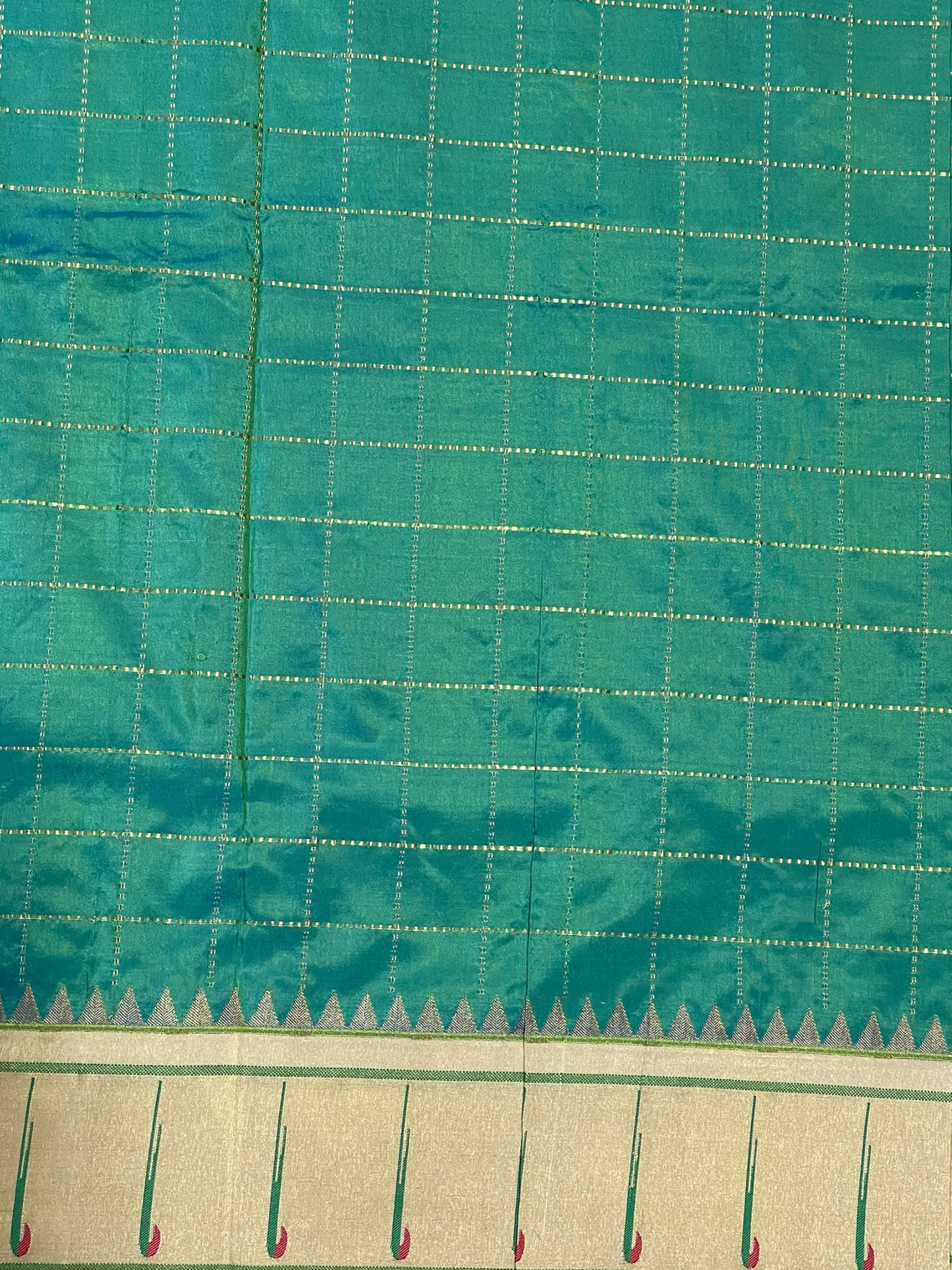Pure Paithani Sea Green Silk Saree