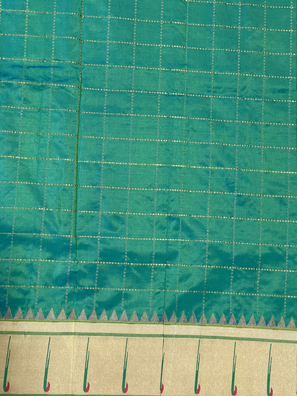 Pure Paithani Sea Green Silk Saree