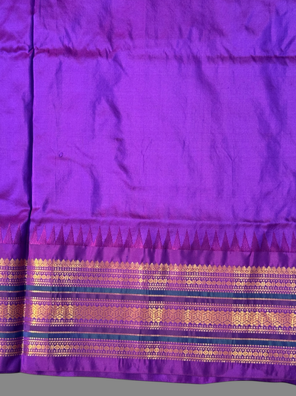 Varsha Border Half White  Pure Silk Saree