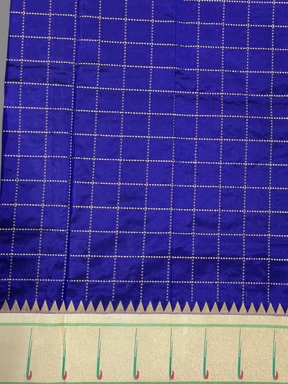 Pure Paithani Navy Blue Silk Saree