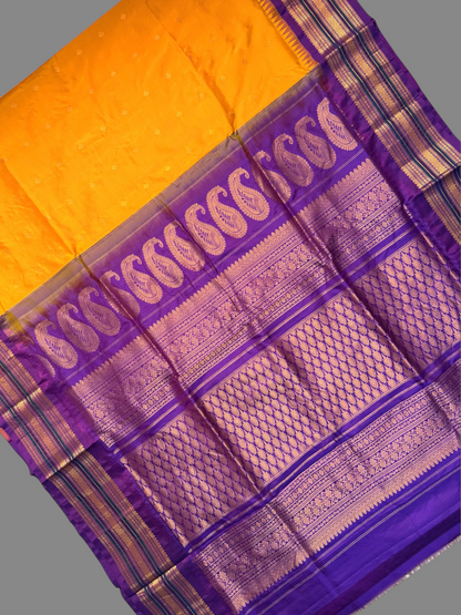 Varsha Border Yellow Pure Silk Saree
