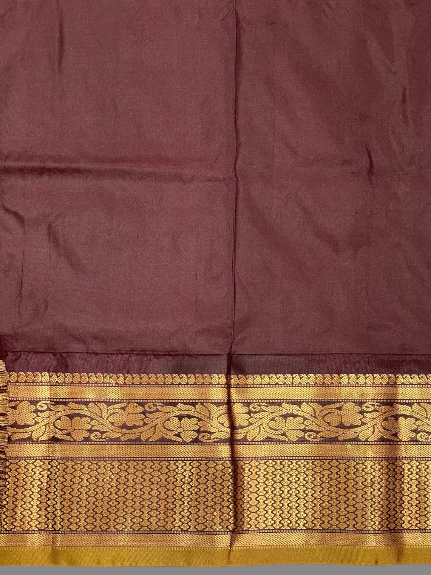 Gadwal Big Border Brown Pure Silk Sarees