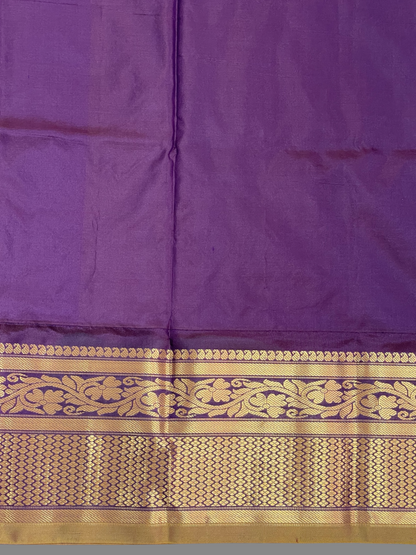Gadwal Big Border Golden Pure Silk Sarees