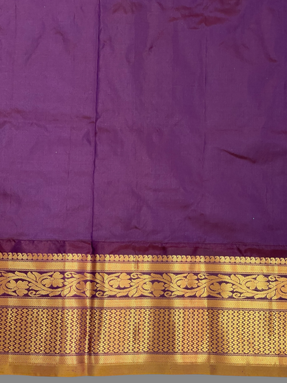 Gadwal Big Border White Pure Silk Sarees