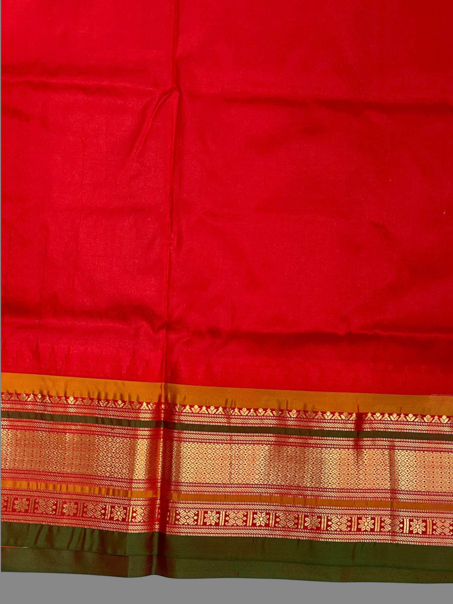 Kanchi Peacock Green Stripes Butta Pure Silk Sarees