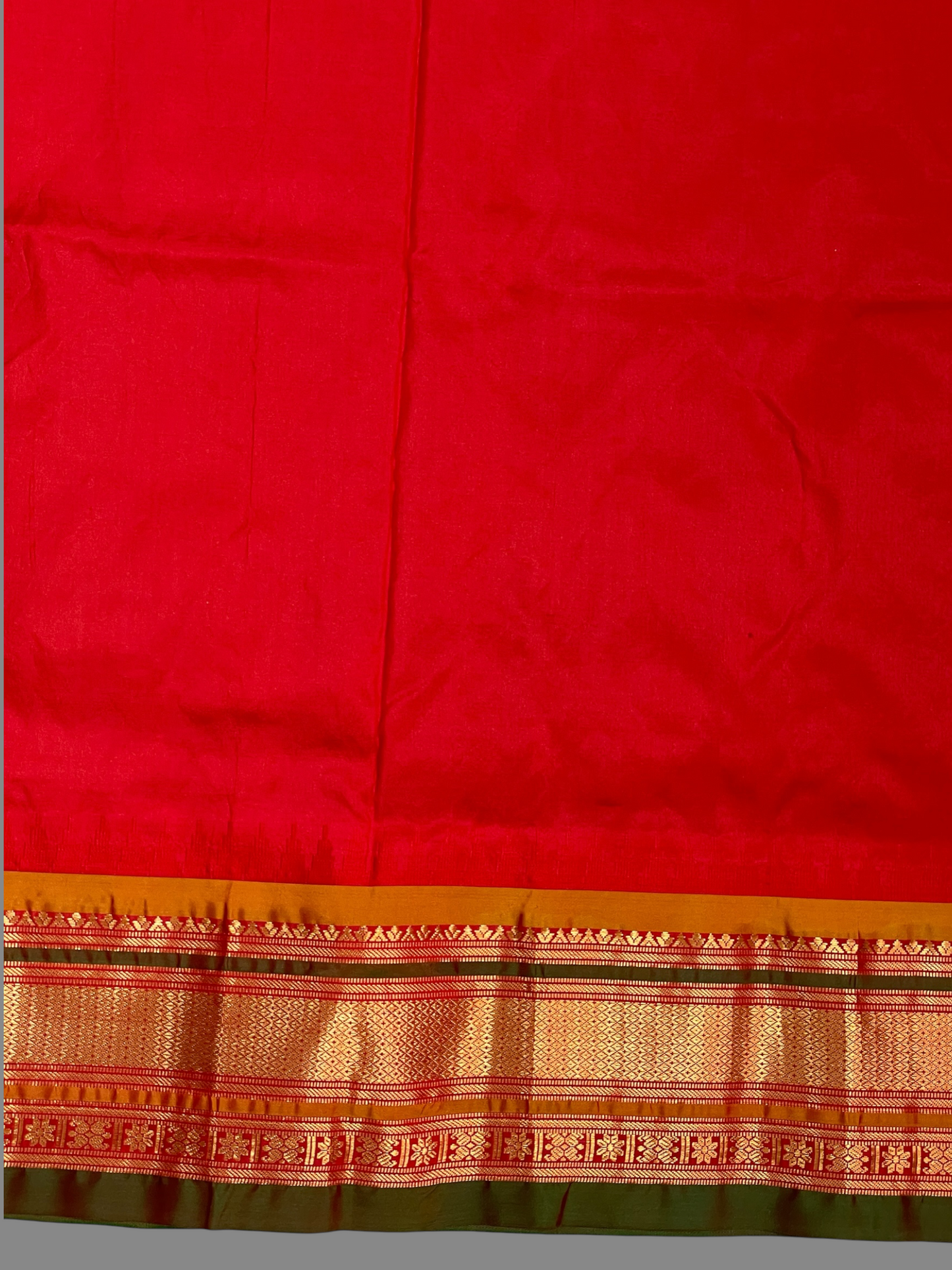 Kanchi Peacock Blue Stripes Butta Pure Silk Sarees
