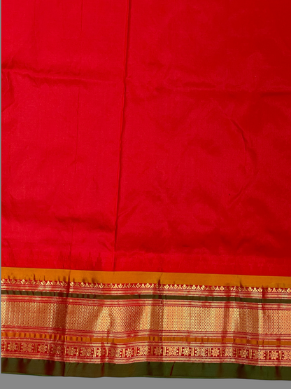 Kanchi Peacock Blue Stripes Butta Pure Silk Sarees