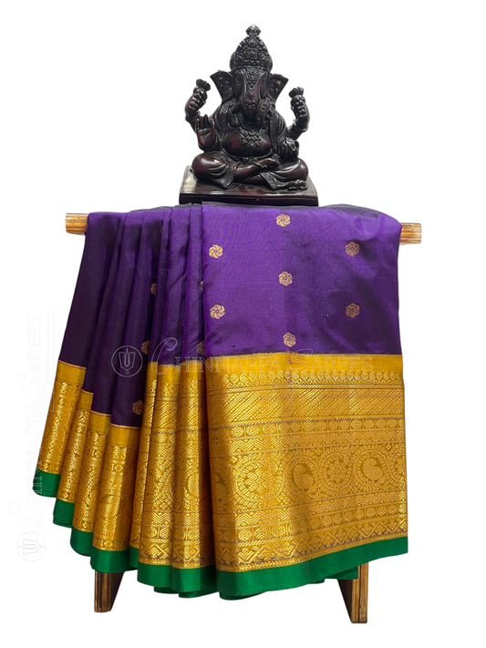Gadwal Flower Butta Purple Pure Silk Sarees