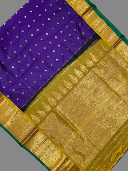 Gadwal Flower Butta Purple Pure Silk Sarees