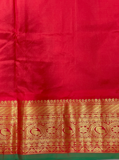 Gadwal Flower Butta Blue Pure Silk Sarees