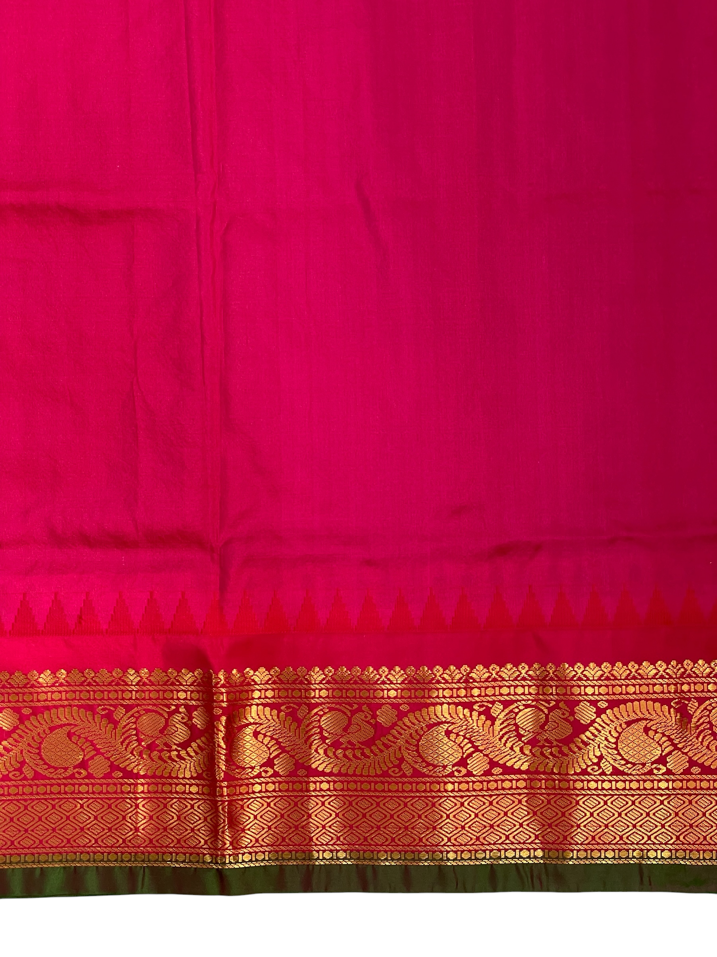 Shilpi Border Peacock Blue Pure Silk Saree