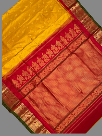 Shilpi  Border Yellow Pure Silk Saree