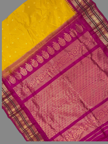 Varsha Border yellow Pure Silk Saree