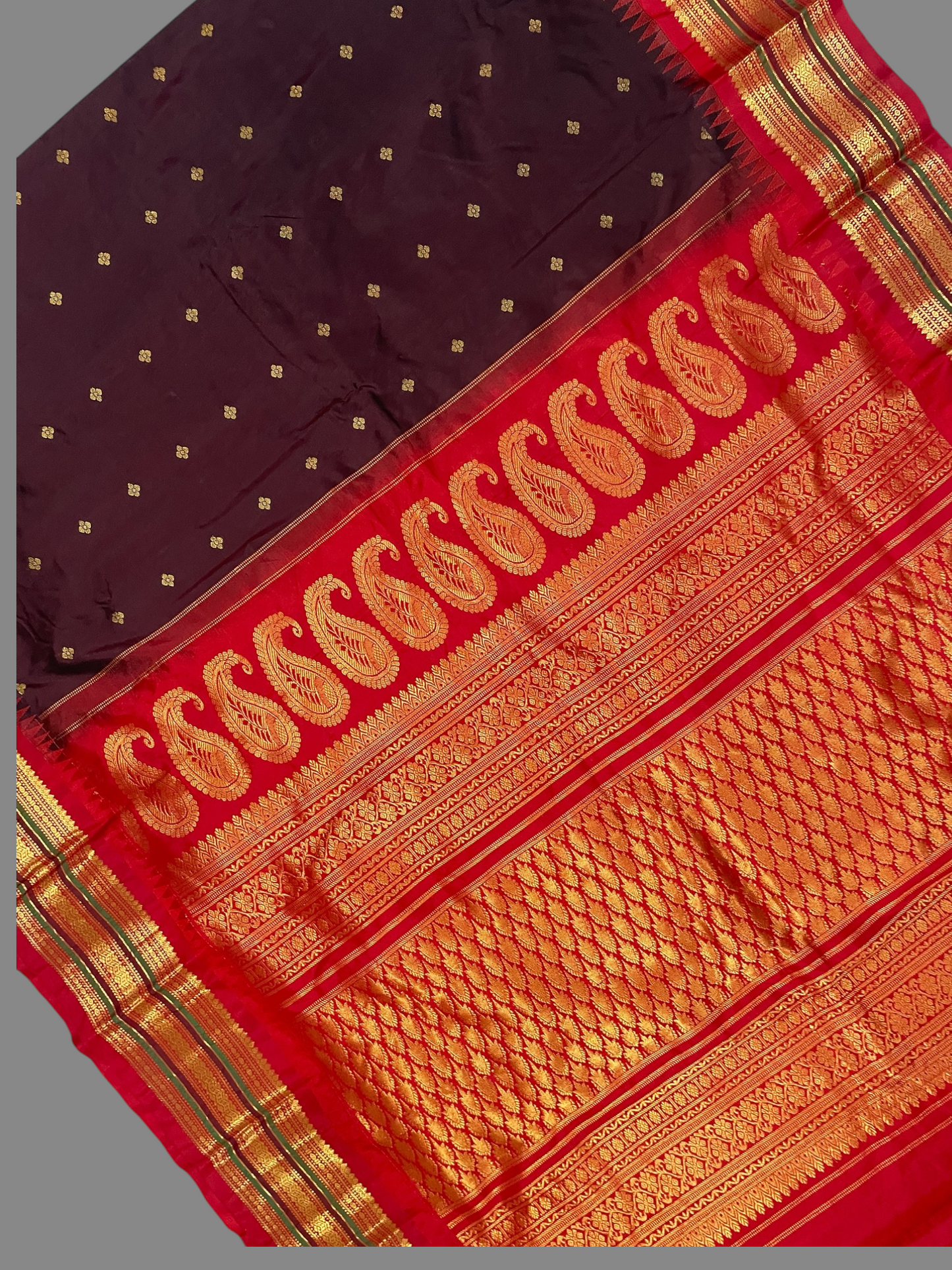Varsha Border Dark Maroon Pure Silk Saree