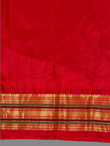 Varsha Border Navy Blue Pure Silk Saree