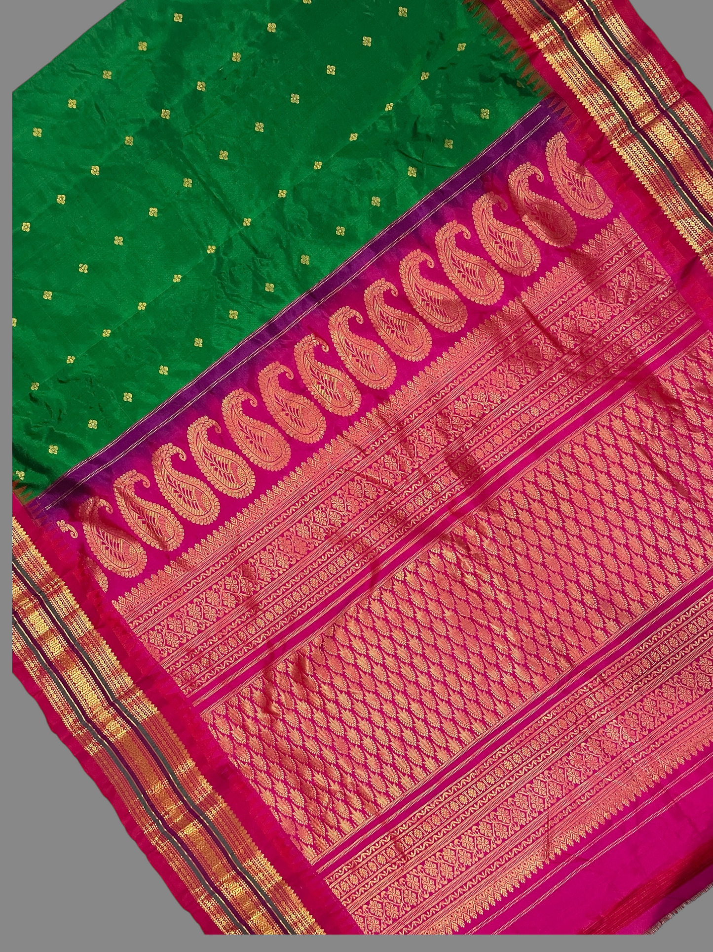 Varsha Border Green Pure Silk Saree