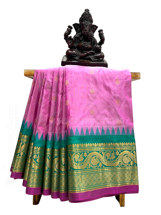 Shilpi  Border Dark Lavender Pure Silk Saree