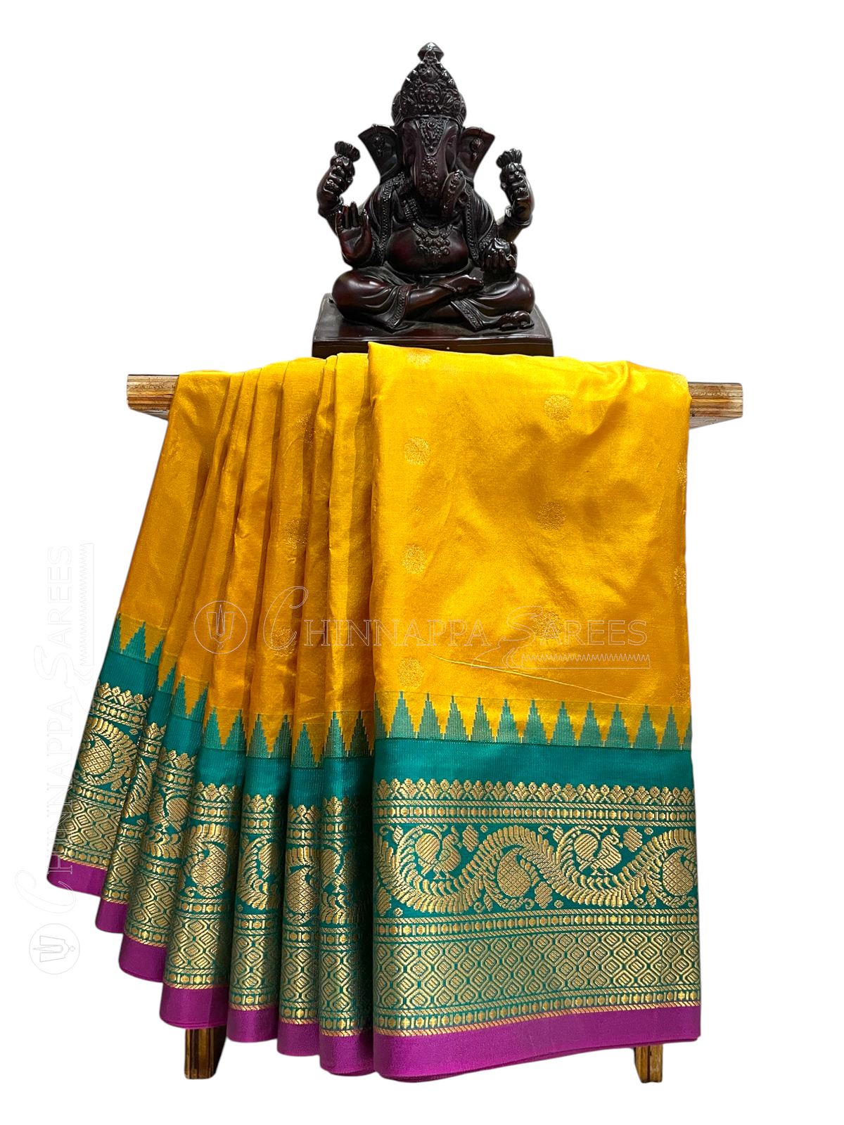 Shilpi Border Canary Yellow Pure Silk Saree