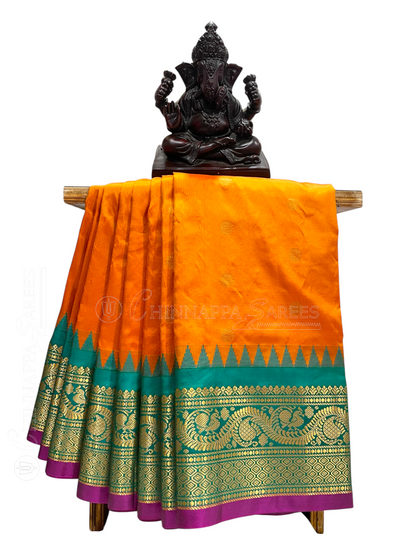 Shilpi Border Golden Yellow Pure Silk Saree