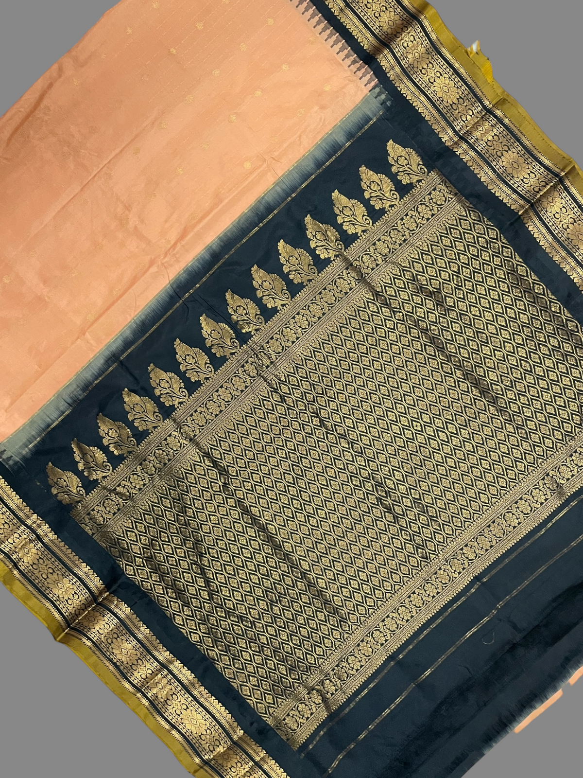 Kanchi Ivory Stripes Butta Pure Silk Sarees