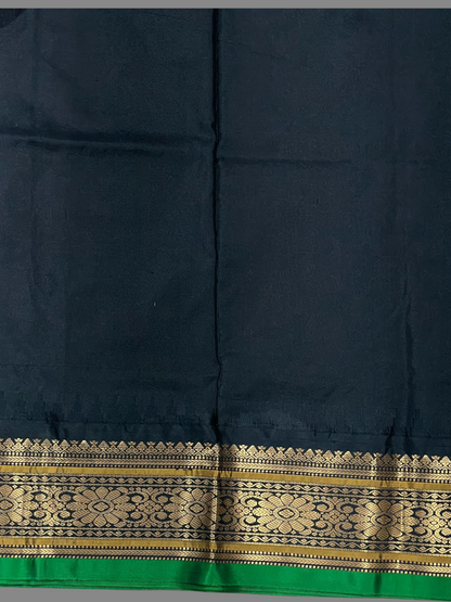 Kanchi Sea Green Stripes Butta Pure Silk Sarees