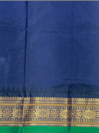 Kanchi Sky Blue Stripes Butta Pure Silk Sarees