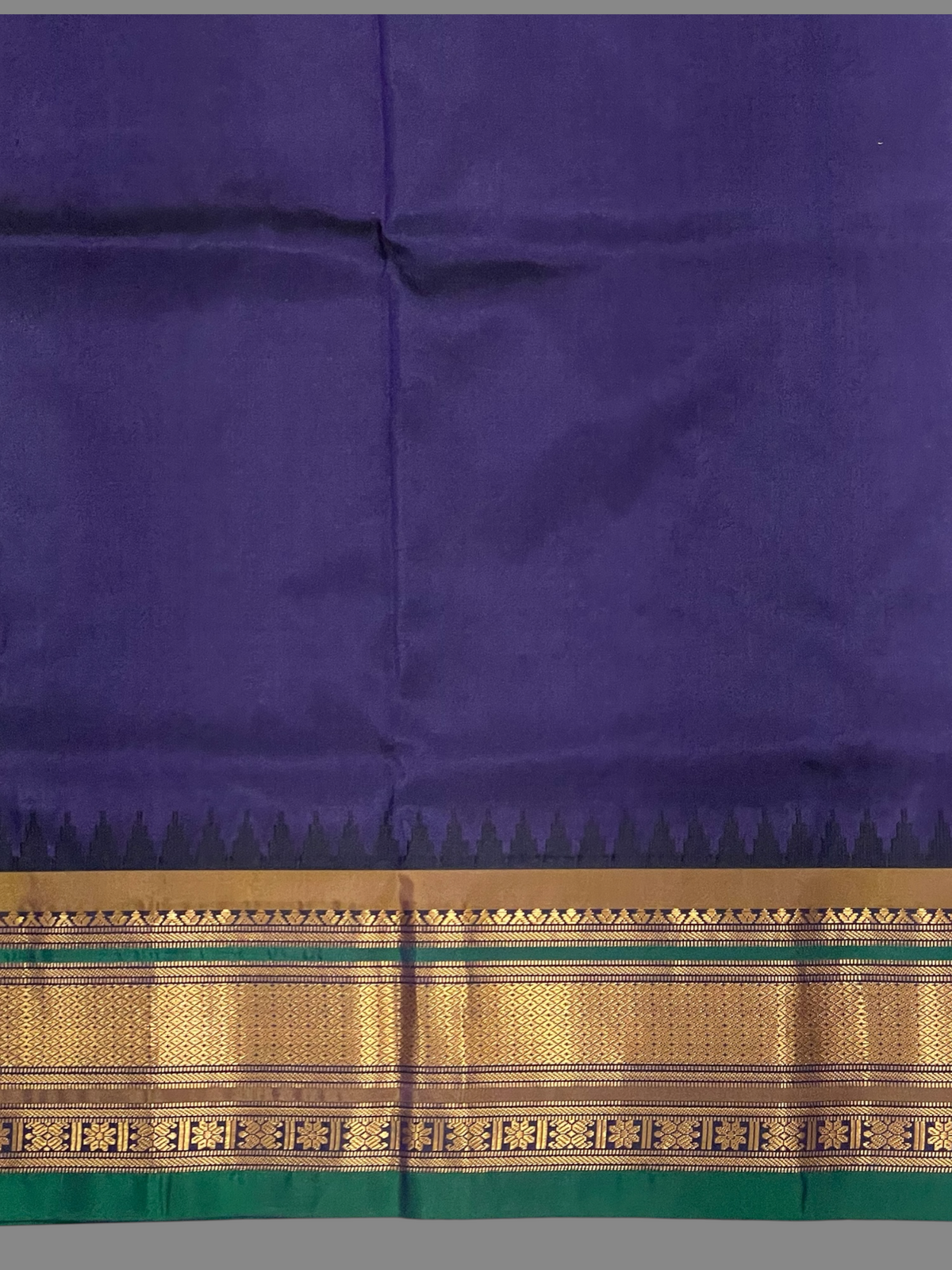 Kanchi Rama Green Stripes Butta Pure Silk Sarees