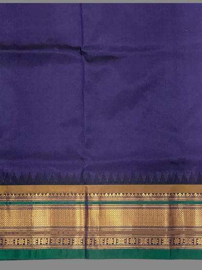Kanchi Rama Green Stripes Butta Pure Silk Sarees