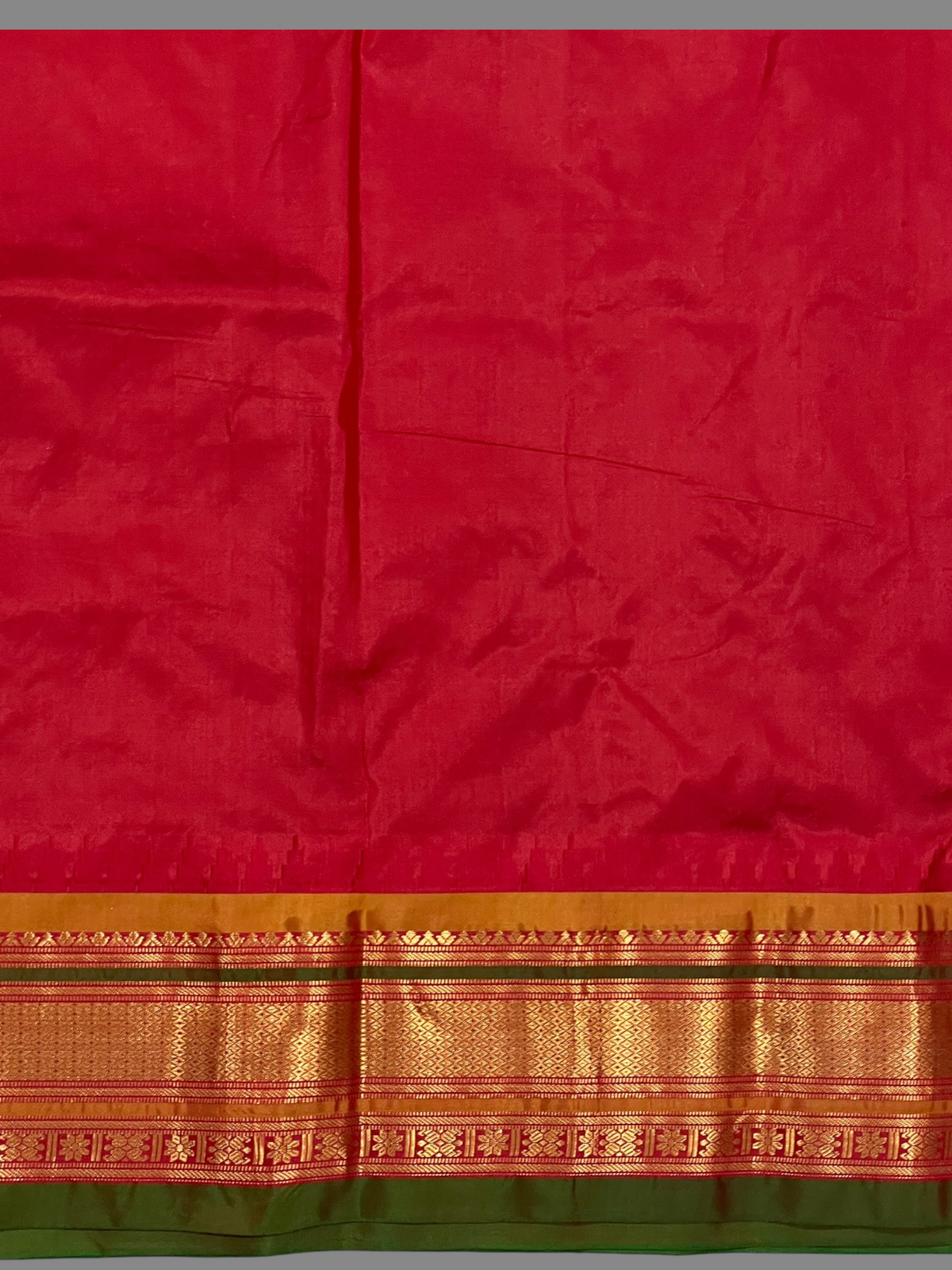 Kanchi Green Stripes Butta Pure Silk Sarees
