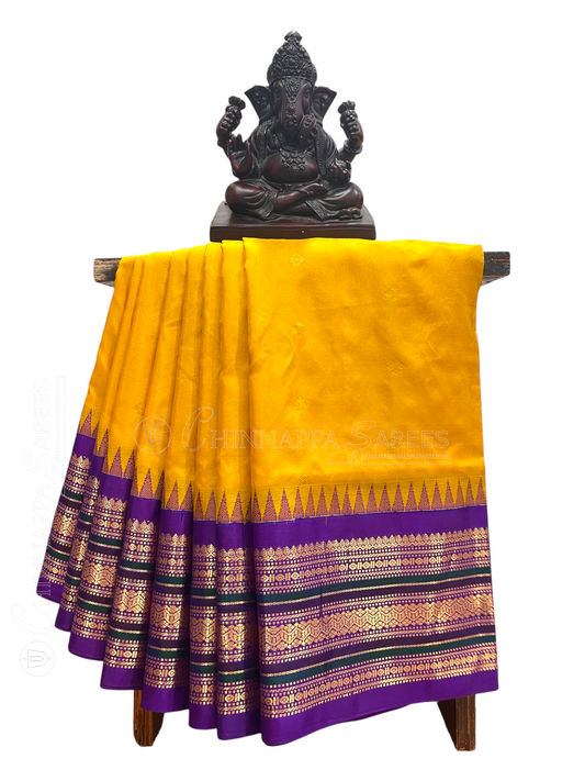 Varsha Border Yellow Pure Silk Saree