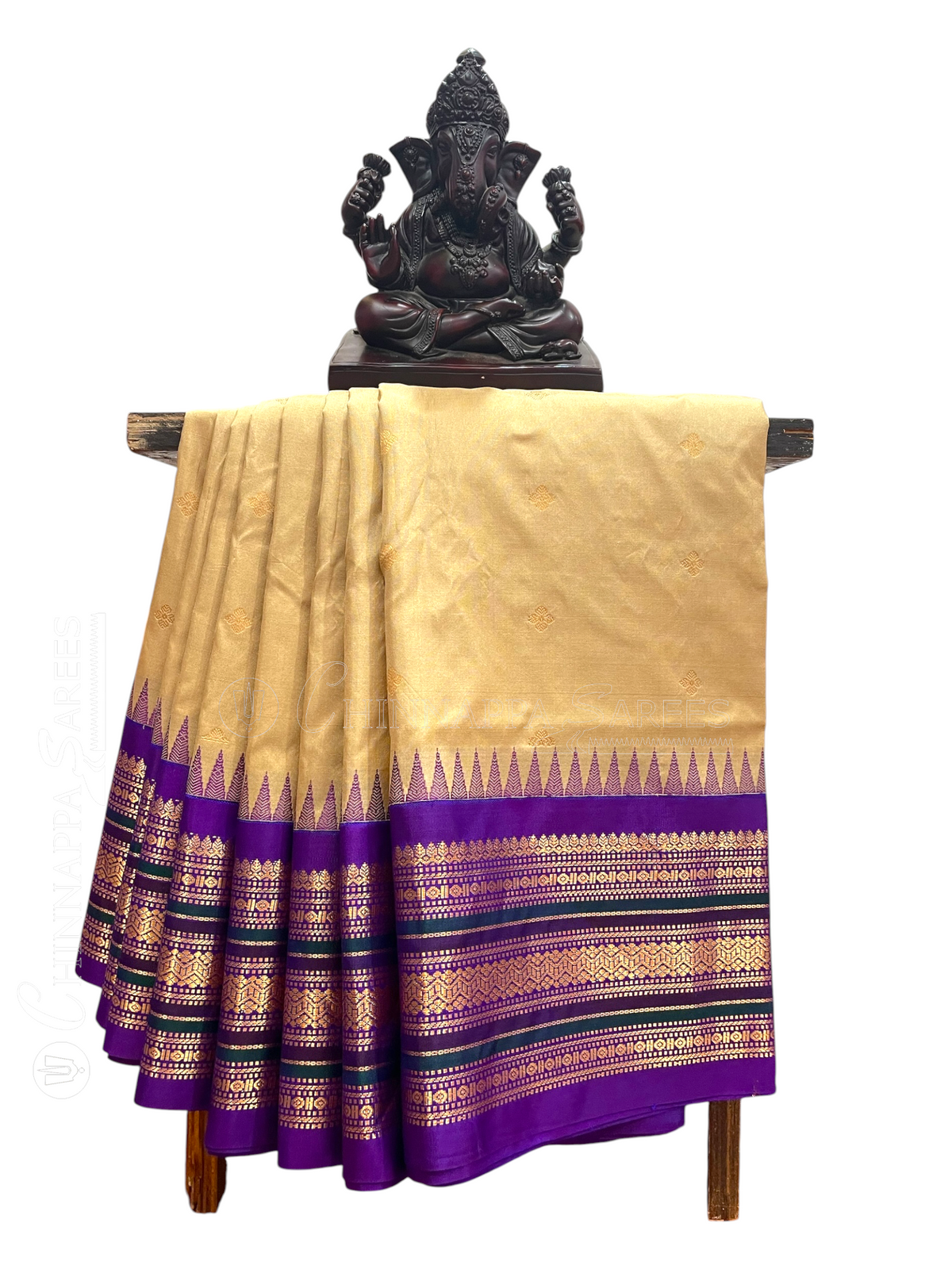 Varsha Border Half White  Pure Silk Saree