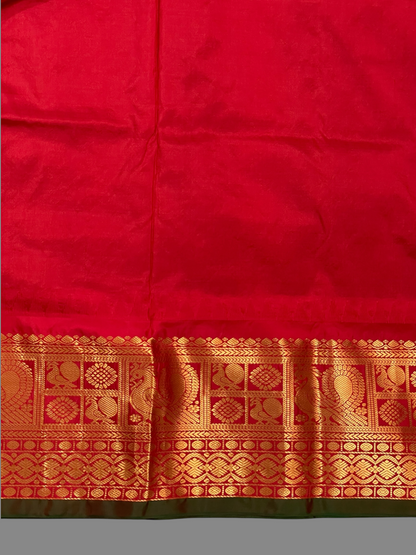 Gadwal Peacock Border Royal Blue Silk Saree