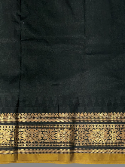 Kanchi Sea Green Stripes Butta Pure Silk Sarees