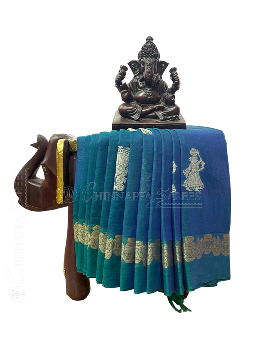 Narayanpet  Ananda Blue Cotton Sarees CS38