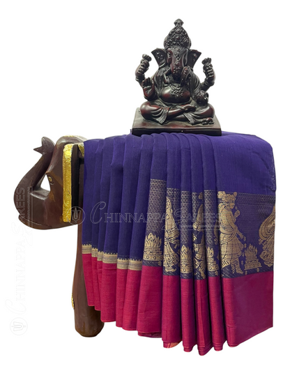 Narayanpet Navy Blue Colour Cotton Saree CS5