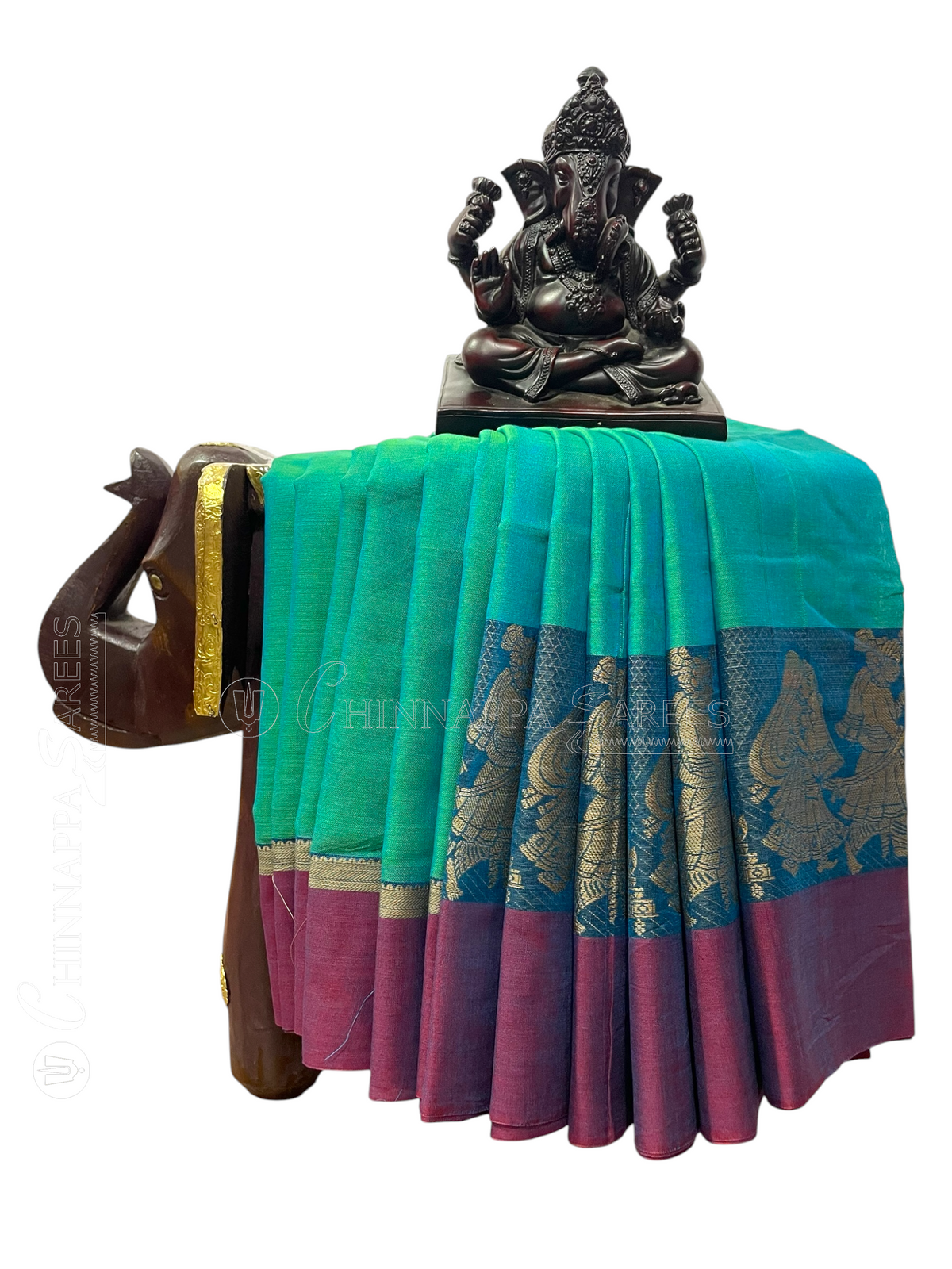 Narayanpet Sea Green Colour Cotton Saree CS6