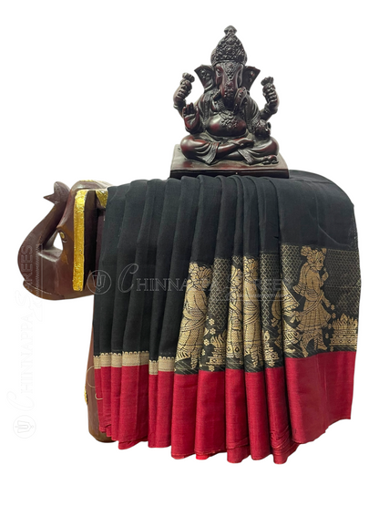 Narayanpet Black Colour  Cotton Saree CS8