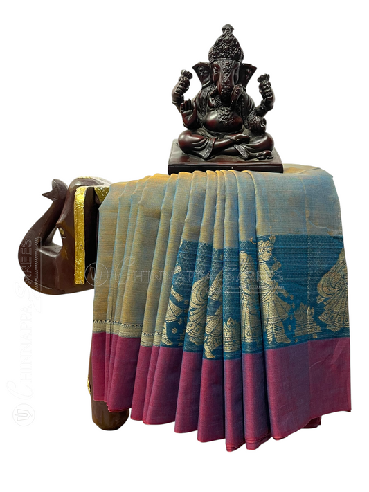 Narayanpet Steel BlueCotton Sarees CS54