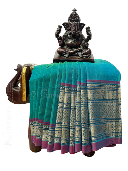 Narayanpet Sea Green Cotton Sarees CS128
