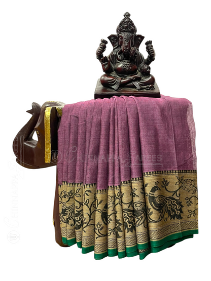 Narayanpet Copper Purple Cotton Sarees CS21