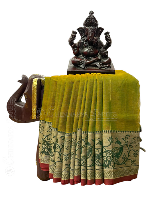 Narayanpet Mehndi Green Cotton Sarees CS1