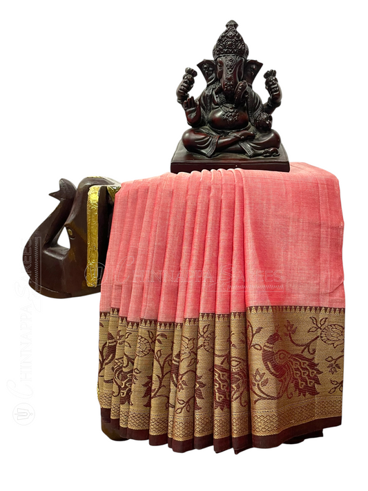 Narayanpet Light Pink Cotton Sarees CS3