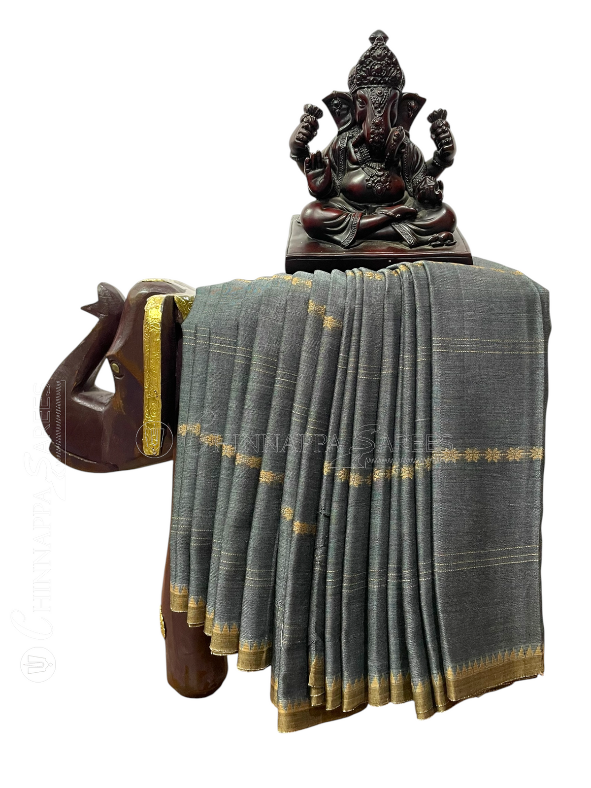 Narayanpet Grey Cotton Saree  CS173