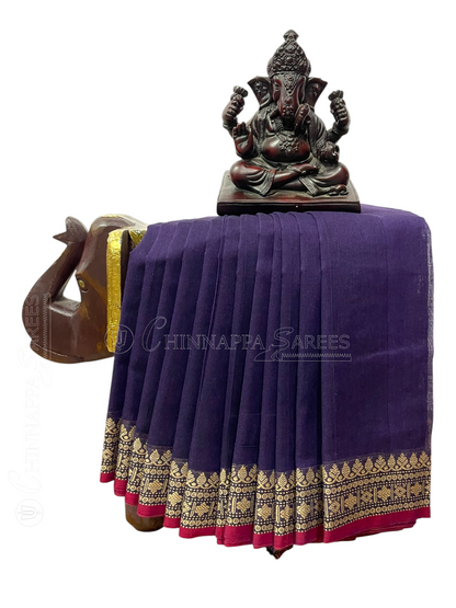 Narayanpet Violet Cotton Saree CS439