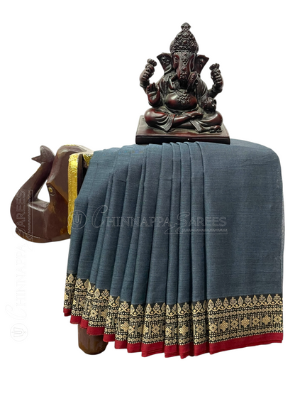 Narayanpet Grey Cotton Saree CS445
