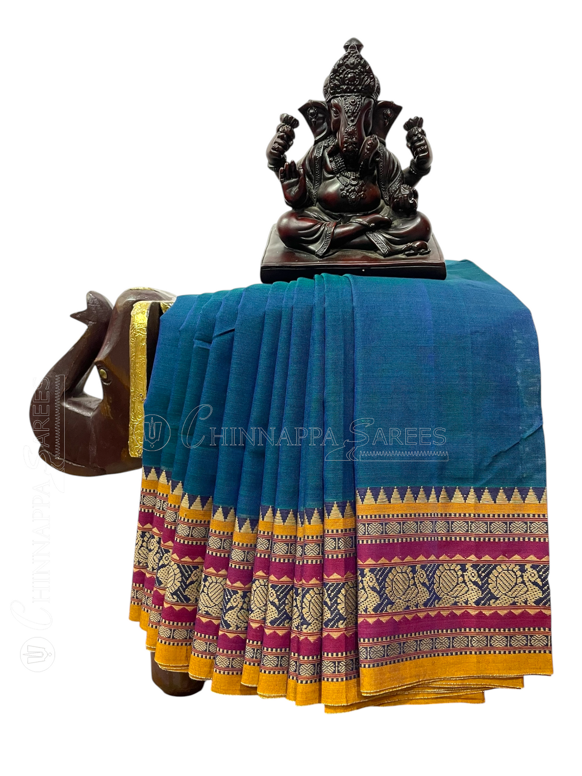 Narayanpet Ananda Blue Cotton Sarees CS13