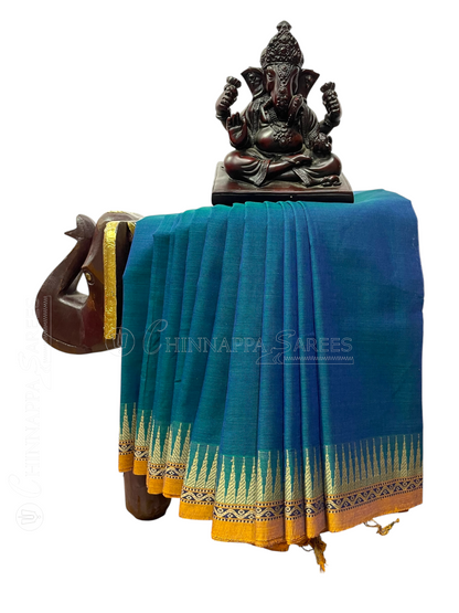 Narayanpet Ananda Blue Cotton Saree CS432
