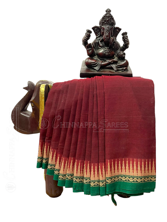Narayanpet Maroon Cotton Saree CS465
