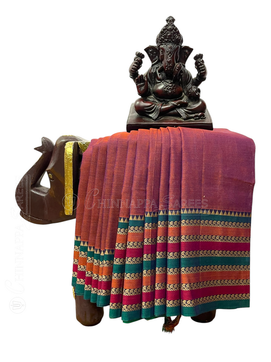 Narayanpet Rust Purple Cotton Sarees CS24